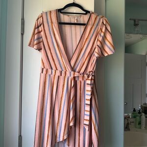 BCBGeneration Multicolor Striped Wrap Dress